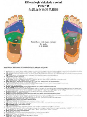Poster di riflessologia del piede a colori